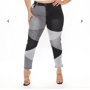 All Fixed Up Patchwork Skinny Jeans - Black/combo